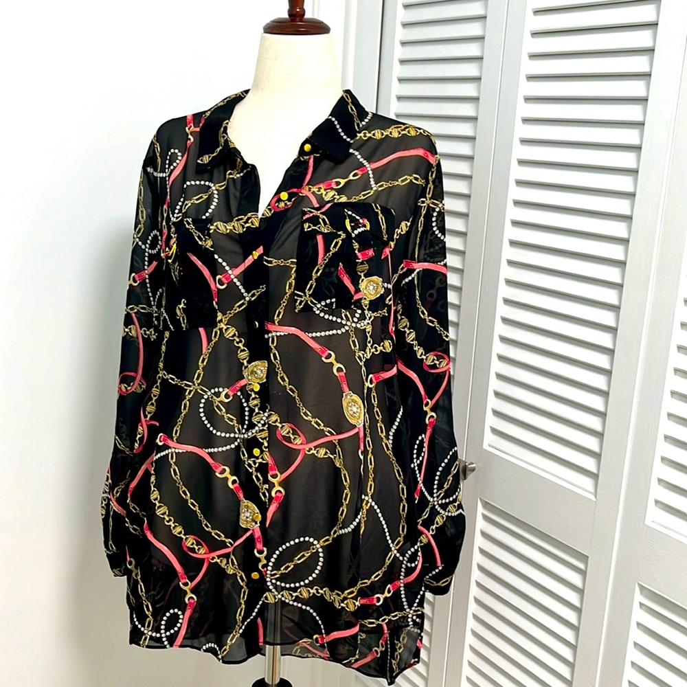 Blouse high low tunic XL